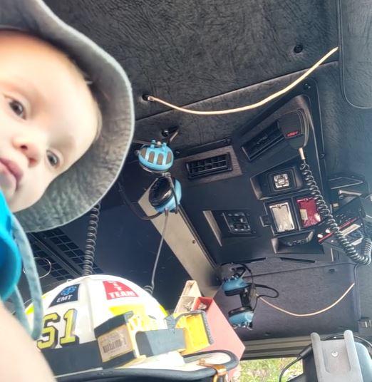 Johan in fire truck