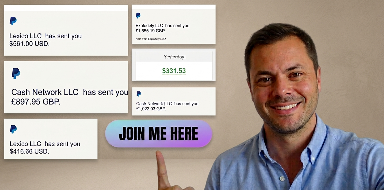 Alex pointing to real payment notifications and inviting you to join