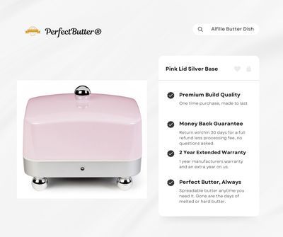 Pretty pink lid Alfillé electric butter dish