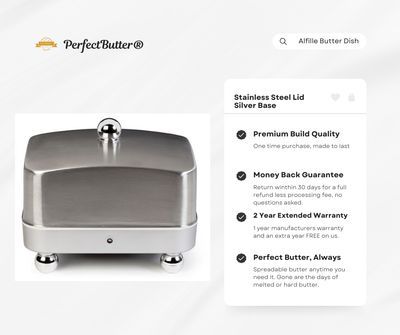 Stainless steel lid Alfillé electric butter dish