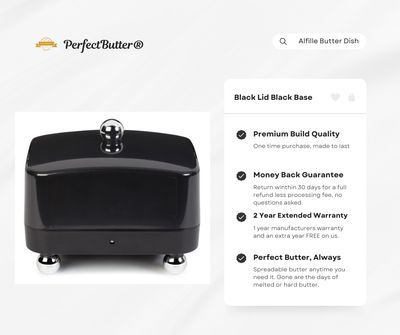Black on black Alfillé electric butter dish