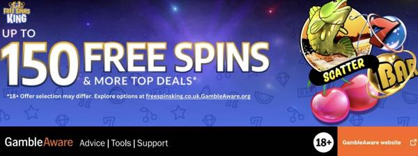 Get up to 150 Free Spins* With Free Spins King