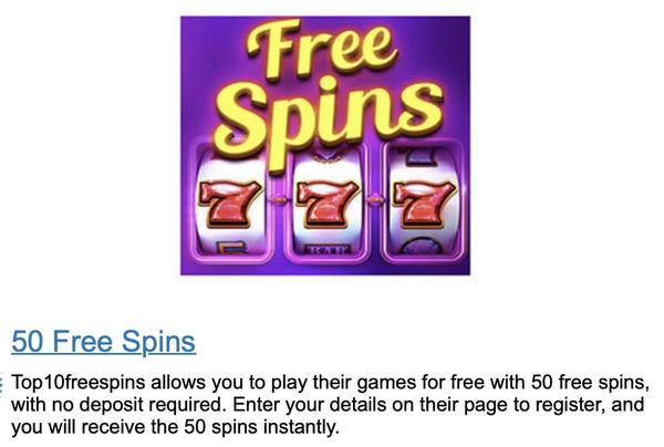 50 Free Spins – No Deposit Required