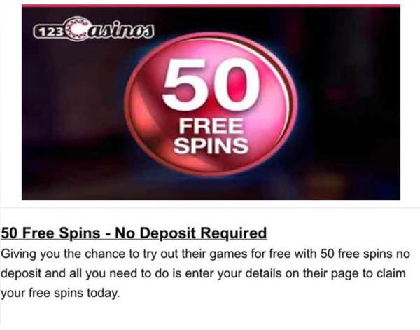 50 Free Spins – No Deposit Required