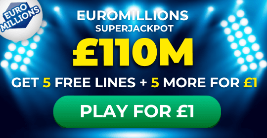 £110M Euromillions Jackpot - 10 Lines for £1