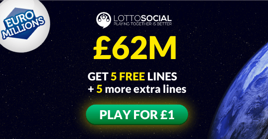 £62M Euromillions Jackpot - 10 Lines for £1