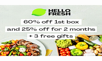 HelloFresh Box – 60% Off + 3 Free Gifts