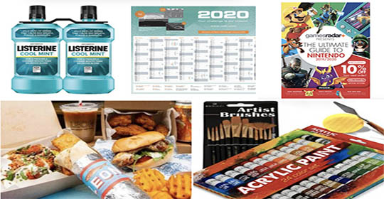 Free Listerine Mouthwash, 2020 Calendar, Acrylic Paint Set & More