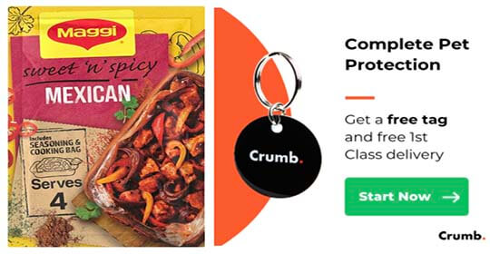 Free Maggi Cooking Spices Pack and Free Pet Tag (Worth £19.99)