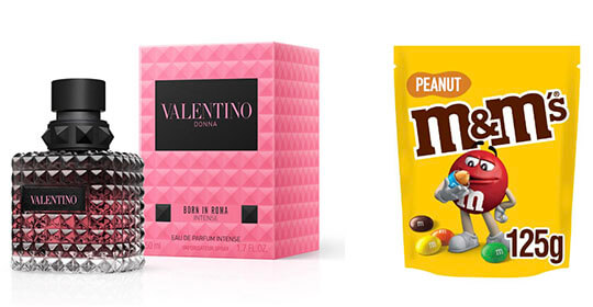 Free Valentino Perfume and Free M&M’s Chocolate Bag