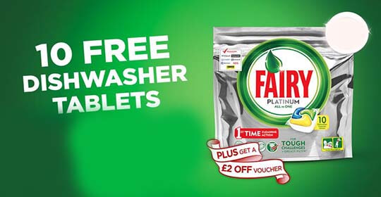 Free Fairy Platinum Dishwasher Tablets