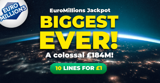 £184M Euromillions Jackpot - 10 Lines for £1