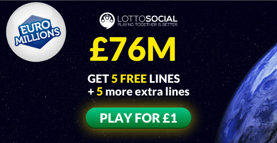 £76M Euromillions Jackpot - 10 Lines for £1