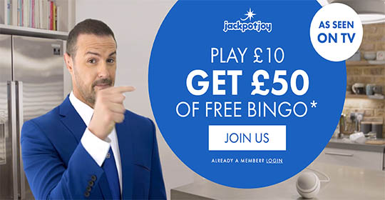Free £50 Bingo & 30 Free Spins from Jackpot Joy