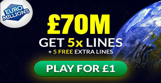 £70M Euromillions Jackpot - 10 Tickets for £1