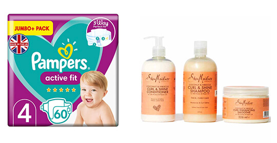 Free Shea Moisture Haircare Bundle (Worth £30) and Free Pampers Active Fit Nappies