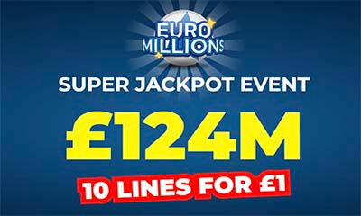 £124M Euromillions Jackpot - 10 Lines for £1