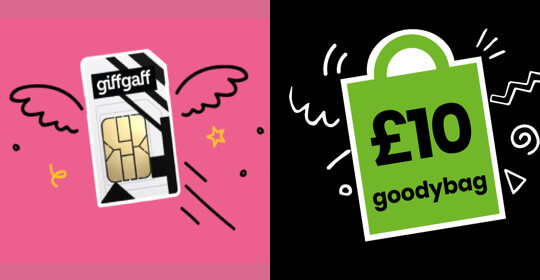Free GiffGaff SIM Cards & Goodie Bag