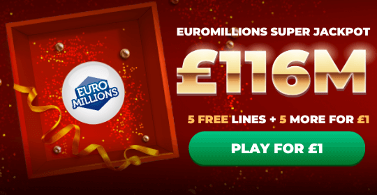 £116M Euromillions Jackpot - 10 Lines for £1