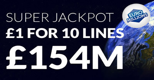£154M Euromillions Jackpot - 10 Tickets for £1