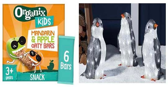Free Organix Oat Snack Bars and Christmas Penguin LED Lights (Worth £29.99) – Only £5.99 Today!