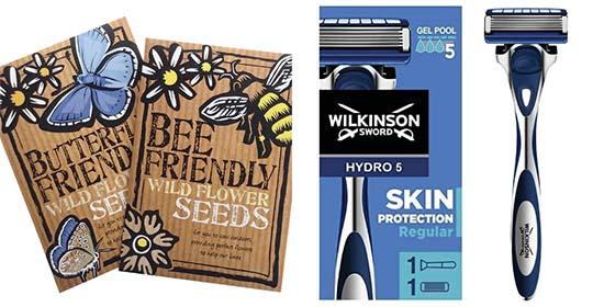 Free Wildflower Seeds Packet and Free Wilkinson Sword 5 Razor (Worth £8.35)