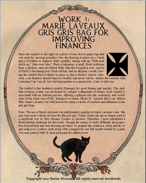 Marie Laveaux Gris Gris Bag for Improving Finances