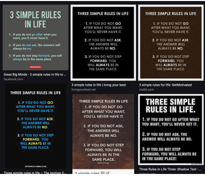 List of three simple rules in life to follow