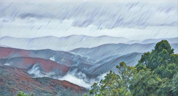 Prisma turns photo of blue ridge mountains into art