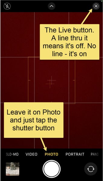 iPhone camera buttons