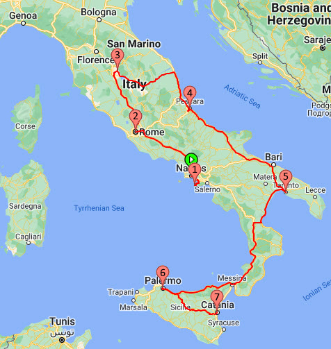 Our travels in Italy