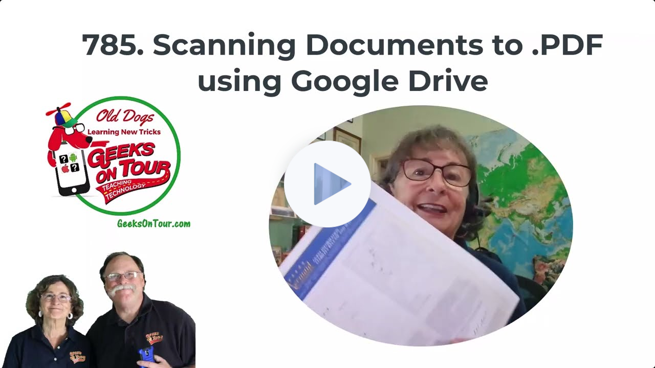 Scanning Documents to .PDF using Google Drive Tutorial Video 785