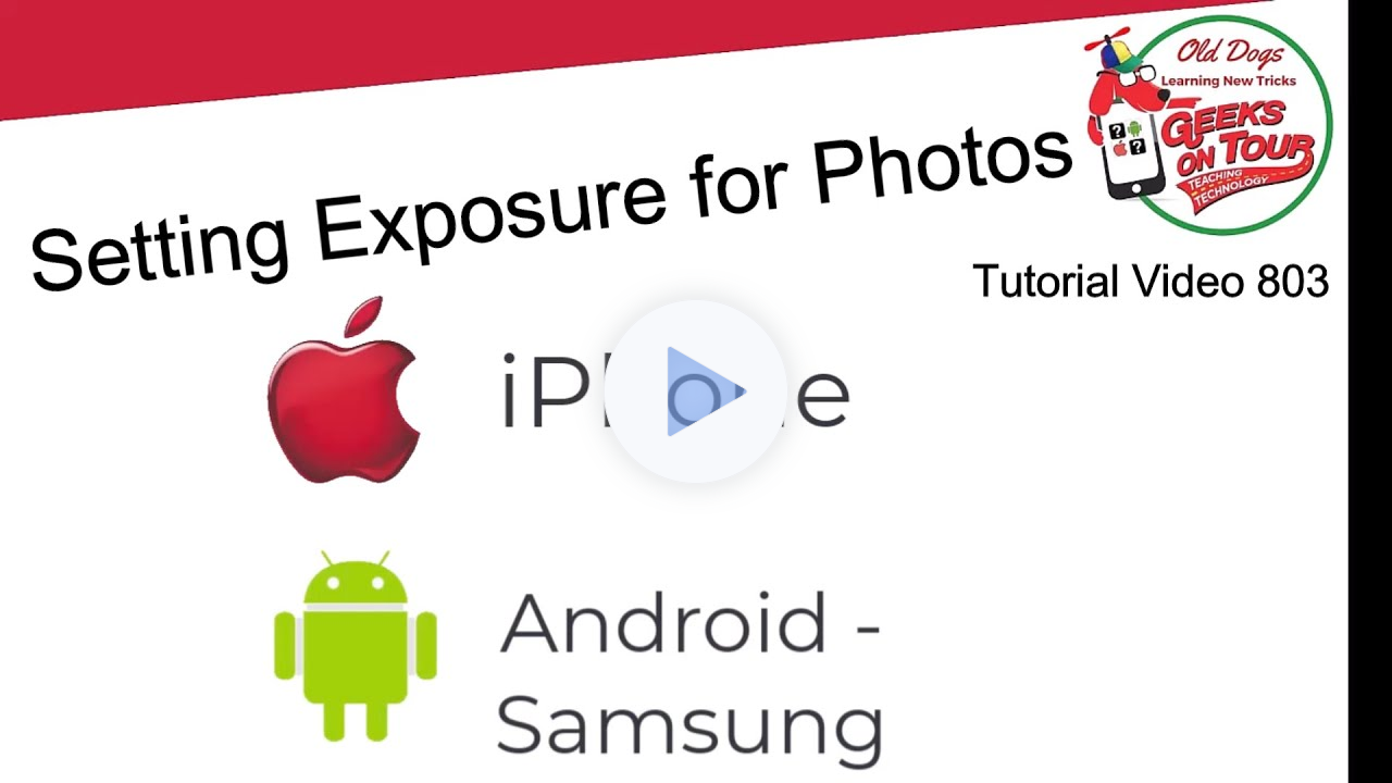 Smartphone Exposure Settings Tutorial Video 803