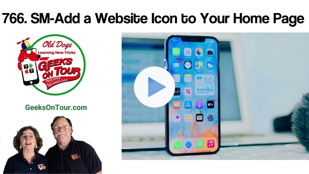 How to Add a Website Icon to a Phone's Home Page Tutorial Video 766