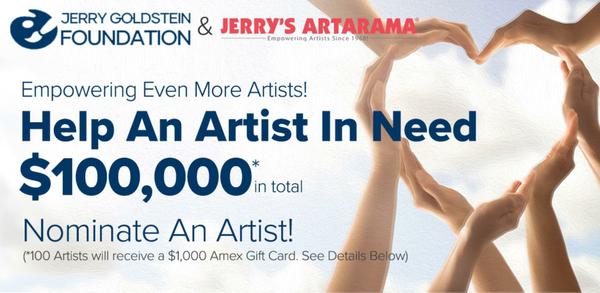 Jerry Goldstein Foundation & Jerry’s Artarama 2021 New Year’s Help An Artist In Need