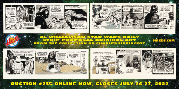 Images of Star Wars daily strip art in the current auction