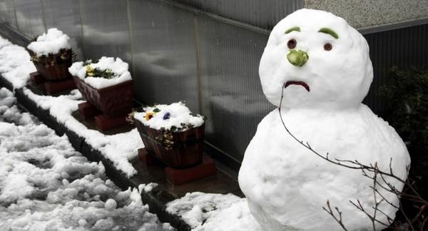 A sad snowman