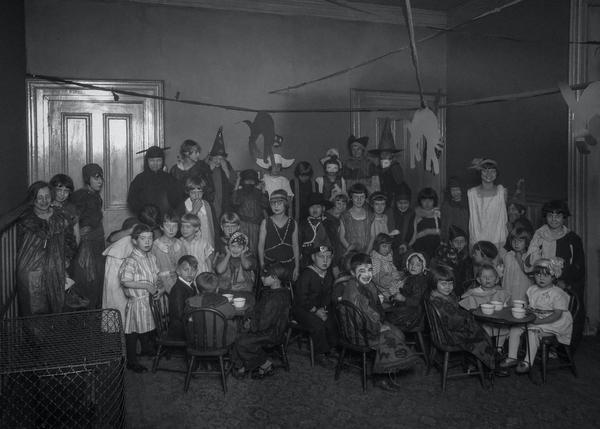 people dressed up for halloween
