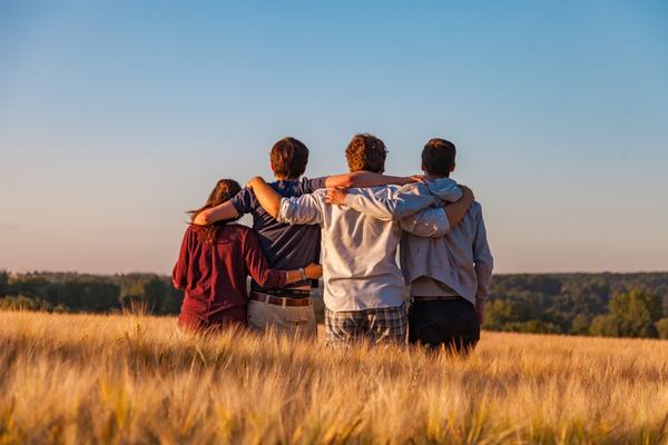 People standing in a field