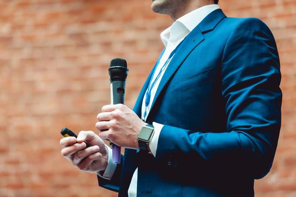 A person giving a speech