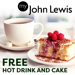 Free hot drink and cake at John Lewis