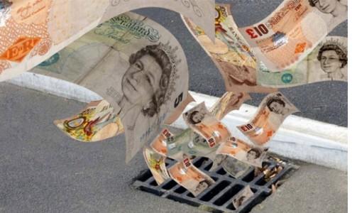 money down the drain
