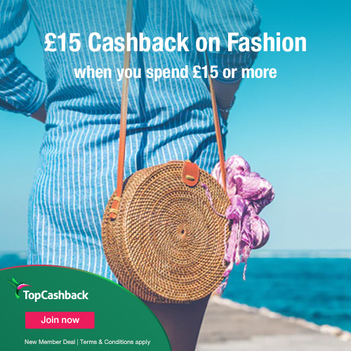 £15 cashback on fashion