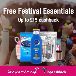 Free Festival Essentials with cashback