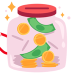 Cartoon jar of money