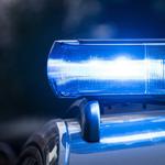 a flashing blue police light