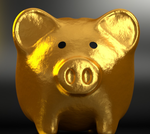 Gold piggy bank