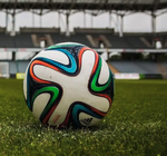A football on a pitch