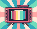 Colourful tv set