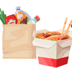 Cartoon of groceries